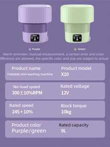 Mașină de spălat pliabilă de 9L, portabilă, ușor de depozitat, economisește spațiu, potrivită pentru acasă și călătorii, pentru spălarea separată a lenjeriei intime, șosetelor și a altor haine