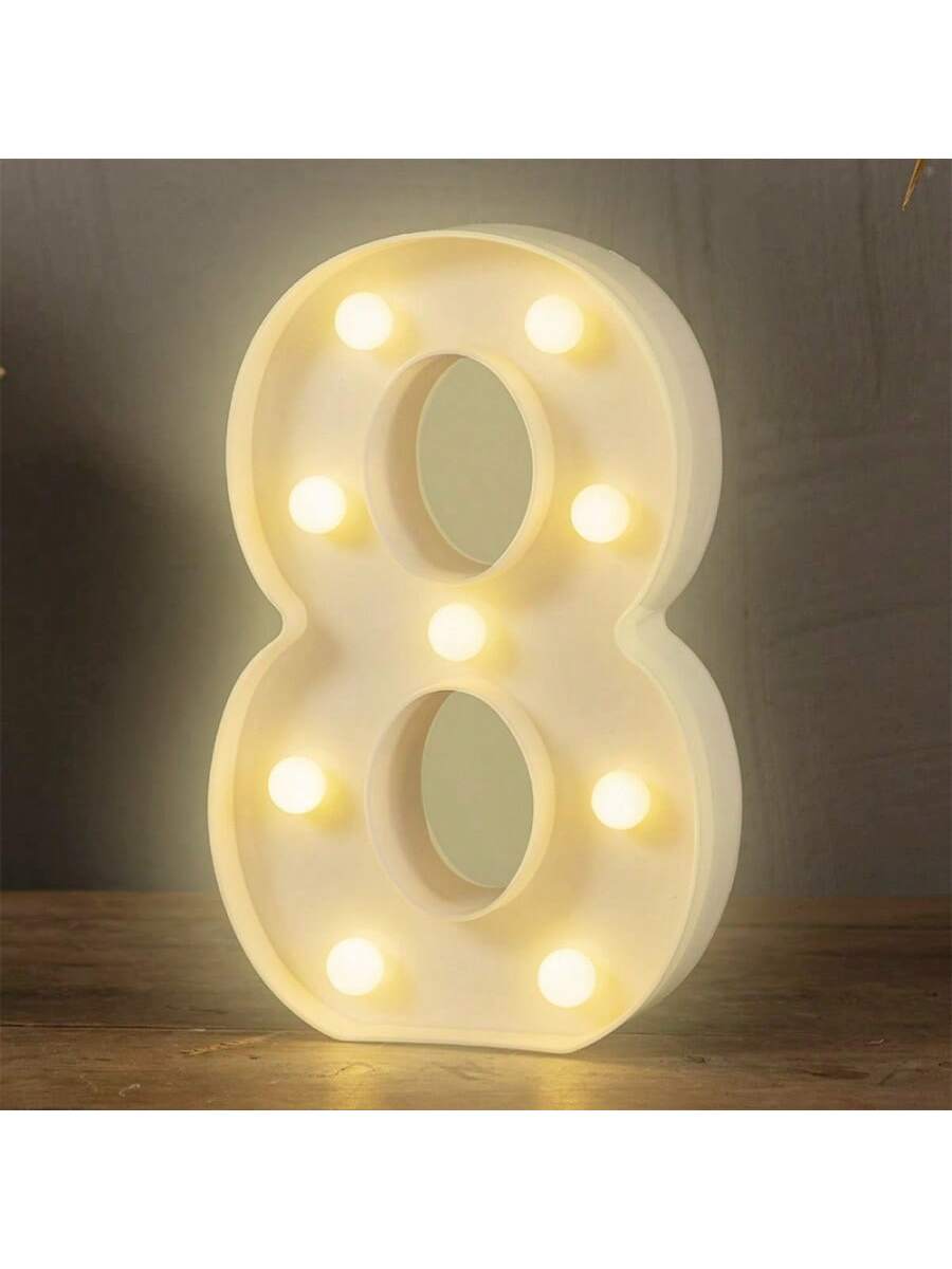 Luz LED en 3D, Número 8, Decoración para el hogar