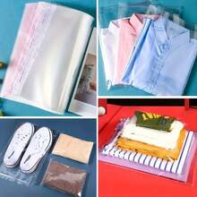 50 piezas/100 piezas Bolsas de plástico transparentes autosellantes, adecuadas para empaquetar ropa, obras de arte, regalos, joyas, bolsas de plástico resellables decorativas