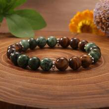 1 件健康串珠手链女士圣诞礼物送给男士爸爸丈夫黄铁矿黄水晶玉虎眼手链财富手链魅力能量告别同事