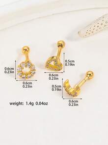 3-6个水钻耳夹，独特设计，高端大气，适合学生和女性佩戴，无需耳洞，日常佩戴。 - 三件式耳飾套裝 - 查看 8