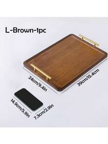 竹制托盘，时尚木质奥斯曼托盘，带手柄，适用于早餐、午餐、晚餐、开胃菜、奥斯曼、客厅、咖啡桌、厨房派对、露台烧烤 - 彩色 - 查看 12