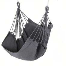 1pc Outdoor Single Hammock Chair, Solid Color Style Hanging Chair, Comes With 2 Ropes For Easy Carrying And Storage