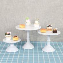 3pcs Portable Collapsible Cake Stand Set, PP Material, Nordic Ins Style, Pearl White, Embedded Splicing, Anti-Tipping Design, Suitable For Picnic, Camping, Tea Party, Buffet Display