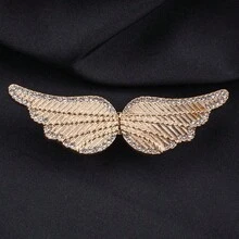 1双高品质翅膀带钻腰紧扣裤针领扣女士胸针耐用时尚可拆卸裤夹牛仔裤、裙子、女裤包配饰女学生 - 金色 - 查看 5