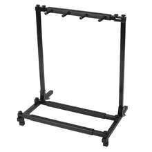 Triple Folding Guitar Holder Rack Stand - Holds Multiple Guitars, Space-Saving Design, Sturdy Stable, Ideal For Home Studio Music Room, Easy To Fold Carry Store, Protects Guitars From Scratches - Black - View 1