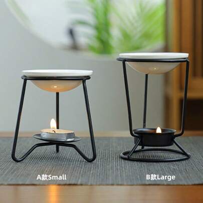 Bruciatore di aromaterapia in ferro, lampada per oli essenziali, scaldacera per candele per la casa, bruciatore di incenso, bruciatore di polvere profumata, bruciatore di fragranza in ceramica a forma di petalo, bruciatore per bastoncini di aromaterapia, per yoga, spa, pausa tè, meditazione, aromaterapia spa, decorazione per ufficio di aromaterapia