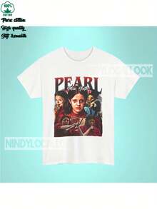 Camiseta Vintage Pearl Limited Pearl Mia Goth Regalo para Mujer y Hombre 2025 nueva de algodón 230g textura cómoda - Blanco - Ver 1