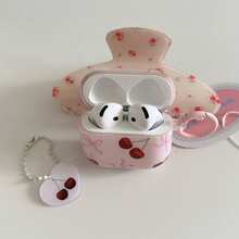 Creative Cherry Pattern Wireless Bluetooth Earphone Protective Case, Compatible With Apple 2/3/Pro/Pro2/4th Gen Earphone Cover Anti-Drop Protective Shell