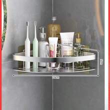 حامل ثلاثي القوائم من الفولاذ المقاوم للصدأ للتركيب الجيد بدون ثقوب أو آثار، يمكن وضعه في الحمام والمطبخ لاستقبال الأغراض، إكسسوارات الحمام، ديكور الغرفة