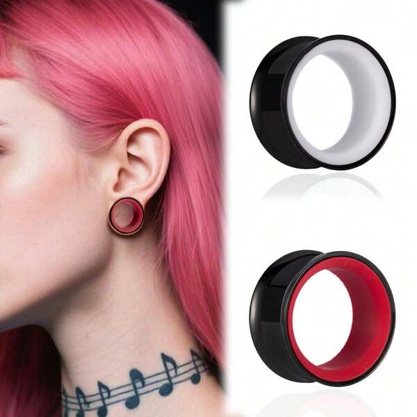 2PCS New Two-Color Stainless Steel Horn Fit Body Ear Tunnels Piercing Body Jewelry Stretcher Studs Unisex New Hypoallergenic Jewelry Women Gift