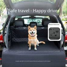 Waterproof Car Trunk Mat, Pet Travel Trunk Liner, SUV/Truck/Hatchback Cargo Organizer Dog Car Trunk Mat - Non-Slip, Scratch-Resistant And Tear-Resistant Pet Cargo Liner With Adjustable Headrest Straps And Bumper Protector, Storage Pockets Fit For Small Cars, Trucks, SUVs - Black