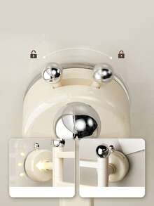 3-Arm Rotating Multifunctional Seamless Push-Pull Hook, Wall-Mounted Suction Cup Towel Rack, No-Drill Wall-Mounted Bathroom Storage Rack, Rotatable Clothes Hanger, Dishcloth Draining Shelf, Foldable Design, Storage Rack, Suitable For Shower Room, Kitchen, Balcony And Other Occasions. Can Store Towels, Hand Towels, Spoons, Spatulas And Other Tools. Ideal For Home And Dorm Installation. - Multicolor - View 5