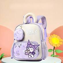 Sanrio 1 pieza Mochila de dibujos animados de Sanrio Kuromi, My Melody, Cinnamoroll, mochila ligera y adorable de Kuromi y My Melody para niños y niñas, bolsas rosas y moradas