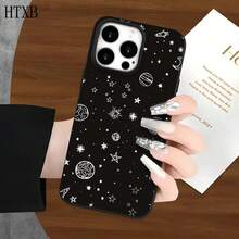 Fundas y carcasas protectoras para teléfono con diseño de planeta blanco y orificios grandes. Compatibles con phone 16 Pro Max, 16, 15 Pro, 14, 14 Plus/14 Pro Max, 13, 13 Pro, 12 Pro, 11/11 Pro. Regalos para cumpleaños y festividades - Blanco - Ver 7