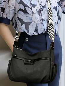 Women's Canvas Shoulder Bag Fashion Multi-Functional Outdoor Shoulder Bag Women's Commuter Large Capacity Shoulder Bag Crossbody - Black - View 10