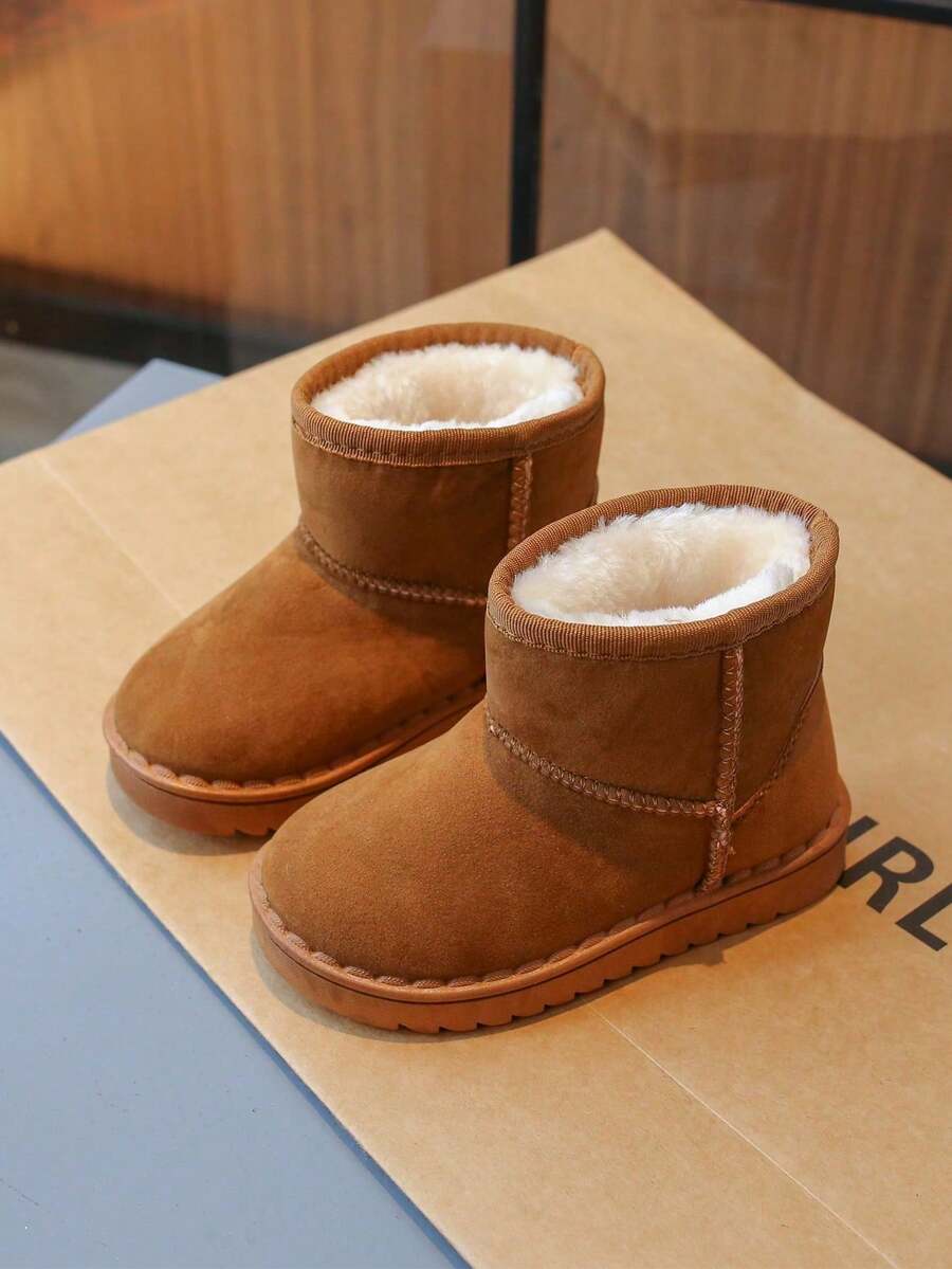 1 Pair 2025 New Anti-Slip Waterproof Soft Sole Thick Thermal Lined Children Snow Boots, Size 22-35, Suitable For Winter