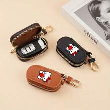 Sanrio 1 قطعة سانريو هالو كيتي سلسلة مفاتيح - حامل مفاتيح سيارة جميل، حامل مفاتيح متعدد الوظائف كبير وقابل للنقل مع كيس تخزين بسيط وصغير للاستخدام المنزلي والسفر