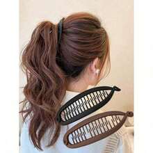 Wave Hair Clip, Simple Banana Clip, Hair Volume Advanced Sense Of Large Vertical Clip, The Back Of The Head A Clip, Half Updo High Ponytail Clip, Female Back Of The Head Coiffure Magic Weapon Mother Day Gift,Mother's Day,Mother's Day,Mothers Gifts Day Home Bathroom Decor Summer - 彩色 - 查看 1