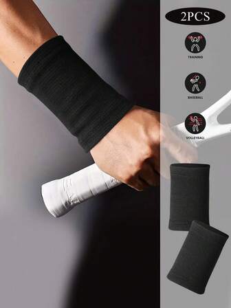 2 piezas Muñequeras deportivas elásticas de punto, Protector de muñeca para bádminton, Manga de soporte de compresión para la muñeca, Adecuado para baloncesto, tenis, béisbol, bádminton, gimnasia, mancuernas, yoga, pilates y otros deportes