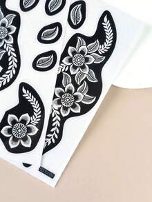 Henna Stencil, Temporary Tattoo Stencil For Hand And Foot - Black - View 6