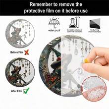 2D Plat Attrapeur d'Arbre de Noël Festif - Rond Acrylique de 8 Pouces X 8 Pouces à Suspendre à la Fenêtre pour Décorations de Fêtes et Toute l'Année, Idéal pour les Porches, Maisons et Jardins, Cadeaux Parfaits pour la Famille et les Amis