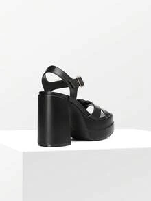 Heels For Women Block Chunky Platform High Heels - Negro - Ver 5