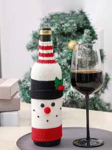 1PC Christmas Wine Bottle Set, Festive Champagne And Red Wine Creative Drinkingware, Hotel Tableware, Restaurant, Holiday Decoration Items Home Decor Christmas Decorations Room Decor