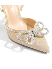 Women's Rhinestone Ankle Strap High Heels Destiny Closed Toe Strappy Heels Sexy  Pumps Wedding Bridal Party Prom Dress Shoes - 金色 - 查看 6