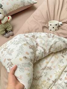 Juego de ropa de cama floral natural de Morandi, estilo nórdico minimalista, incluye 1 funda nórdica, 1 sábana plana y 2 fundas de almohada, sábana de unicolor, estampado de hojas de bosque, 100% poliéster, textura suave (sin relleno) - Marrón Mocha - Ver 9