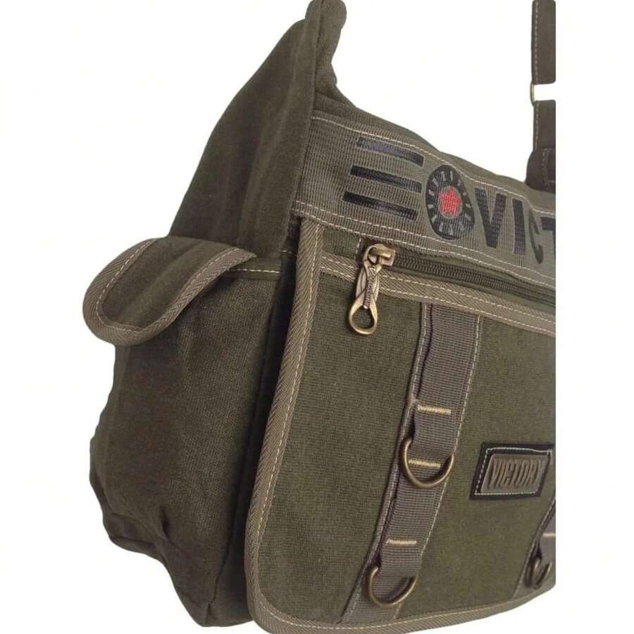 Reinforced Canvas Briefcase/Messenger Bag 1019 - Green - View 1