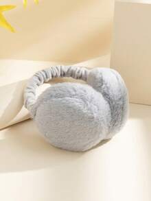 1pc Winter Warm Men's Foldable Hamburger Ear Muffs, Korean Style Fluffy Outdoor Ear Warmers