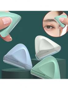 ماكينة حلاقة حواجب نسائية محمولة من الفولاذ المقاوم للصدأ، تصميم مثلث آمن، خالية من العطور، أداة إزالة الشعر بدون بطارية، أداة تجميل، ماكينة تشذيب الحواجب