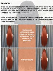 13x4 红棕色和黑色 24 英寸天然直发合成蕾丝前假发，高品质耐热纤维，全套假发适合日常佩戴