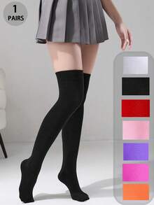 1 para damskich podkolanówek, wysokich skarpet na Halloween, wysokich pończoch do ud na imprezę cosplay