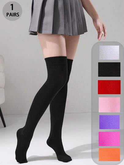 1双女士过膝袜，万圣节高筒袜，大腿袜，适合角色扮演派对，舒适袜子