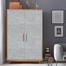 1 卷编织草剥离粘贴壁纸，家居装饰厨房橱柜纹理接触纸，防水仿亚麻自粘乙烯基壁纸，深灰色织物纹理自粘壁纸，适用于厨房、浴室、客厅、家居装饰 - 深灰色 - 查看 5