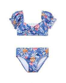 Janie And Jack  Tropical Floral Sweetheart 2pc Swimsuit - Blue - View 2