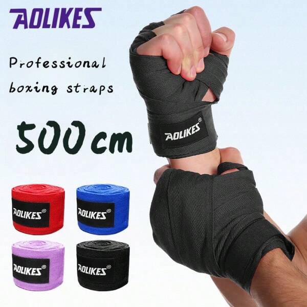 Un par de tirantes de boxeo, vendas elásticas negras, protectores de manos y muñecas, que absorben el sudor y antideslizantes, correas antideslizantes para entrenamiento de Sanshou y Muay Thai para hombres y mujeres, de 1.5/3/5 metros, en cinco colores