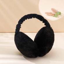 1pc Winter Warm Men's Foldable Hamburger Ear Muffs, Korean Style Fluffy Outdoor Ear Warmers