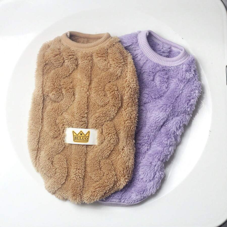 Sleeveless Pet Clothes Warm Vest, Suitable For Small Dogs And Cats, Convenient Wear, Autumn/Winter