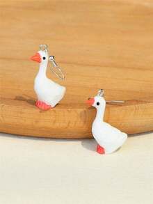 1pair Cute Polyresin Goose Drop Earrings For Women For Daily Decoration Gift For My Wife  Gift For Lovers Gift For My Girlfriend  Couple Jewelry Accessories - Nhiều màu - Xem 5