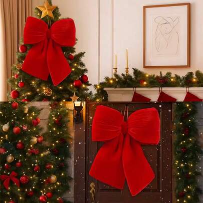 Christmas Tree Bow Decoration Merry Christmas Decoration For Home 2025 Pendant Xmas Ornaments New Year Gift 2026