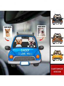 1/3pcs Custom Photo And Text Drive Daddy Car Ornament Keychain, Personalized Photo Acrylic Car Decor Accessories, Personalized Car Hanging, Drive Daddy Customized Baby Photo Acrylic Car Hanging, Funny Customized Drive Daddy Acrylic Hanger Gift Idea For Husband, Birthday Gift Idea For Papa, Couple Gift, Valentine Gift, Anniversary Gift, Father's Day Gift, Best Friend Gift, Gift For Dad, Gift For Boyfriend.