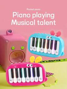1个迷你电子琴，儿童多功能指弹琴，适合音乐初学者学习乐器，儿童音乐教育玩具 - 彩色 - 查看 2