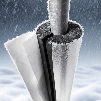 37 tum långt rörisoleringsskumrör, ID 7/8" 1-1/3" 1-3/4" 2" Självhäftande förskurna skumrörskydd av polyeten med aluminiumfolie för stos, vinterutvändiga rör, sprinklerrör, varmvattenberedarrör, frysskydd