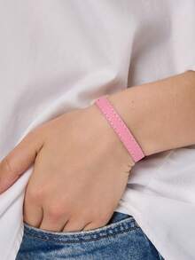 1 pieza Pulsera con cierre, accesorio de muñequera de moda, adecuado para uso diario, fiestas, regalos de viaje de la mujer, multicolor, longitud ajustable