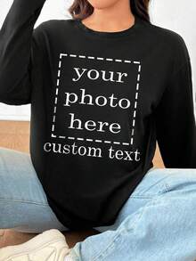 Custom Plus Size T-Shirts For Women - Customize Your Plus Size T-Shirts, Add Your Photo And Text, Choose Your Favorite Font And Color, Customize Your Own Special Top, Custom Plus Size Tops, Design Personalized Text T-Shirts As Gifts For Girlfriends, Family, Yourself, Anniversaries, Holidays, Etc. Custom Gifts, Custom Plus Size Tops, Custom Tops, Plus Size Women's Pullovers, Tops