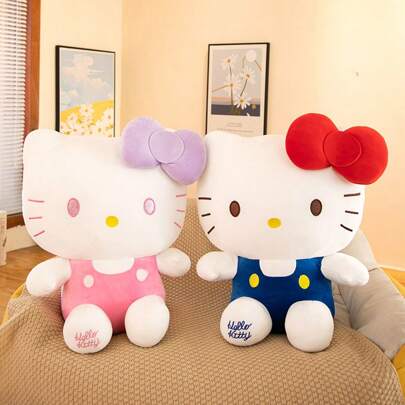 3 Stücke Sanrio Hello Kitty Plüschpuppe, süße KT Katze Kuscheltier Paar Plüschkissen, Heimdekoration, Sofa/Schreibtisch Ornament, Geschenk zu Feiertagen/Geburtstag