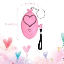 Alarma personal de 130DB, forma de corazón, alarma de seguridad personal con luces LED, alarma de emergencia segura y sonora para mujeres - Multicolor - Ver 4